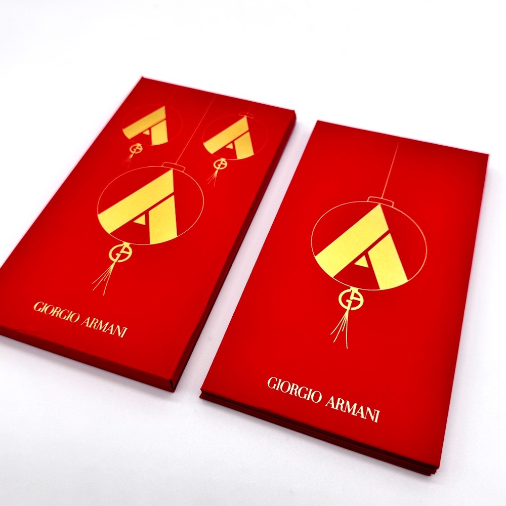 Giorgio Armani Red and Gold 8 Pack Gift Envelopes